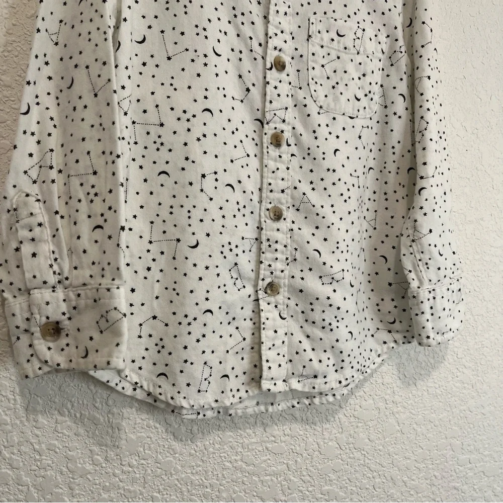 Old Navy Celestial Print Stars Galaxy Button Up Long Sleeve Shirt Youth Size 4T